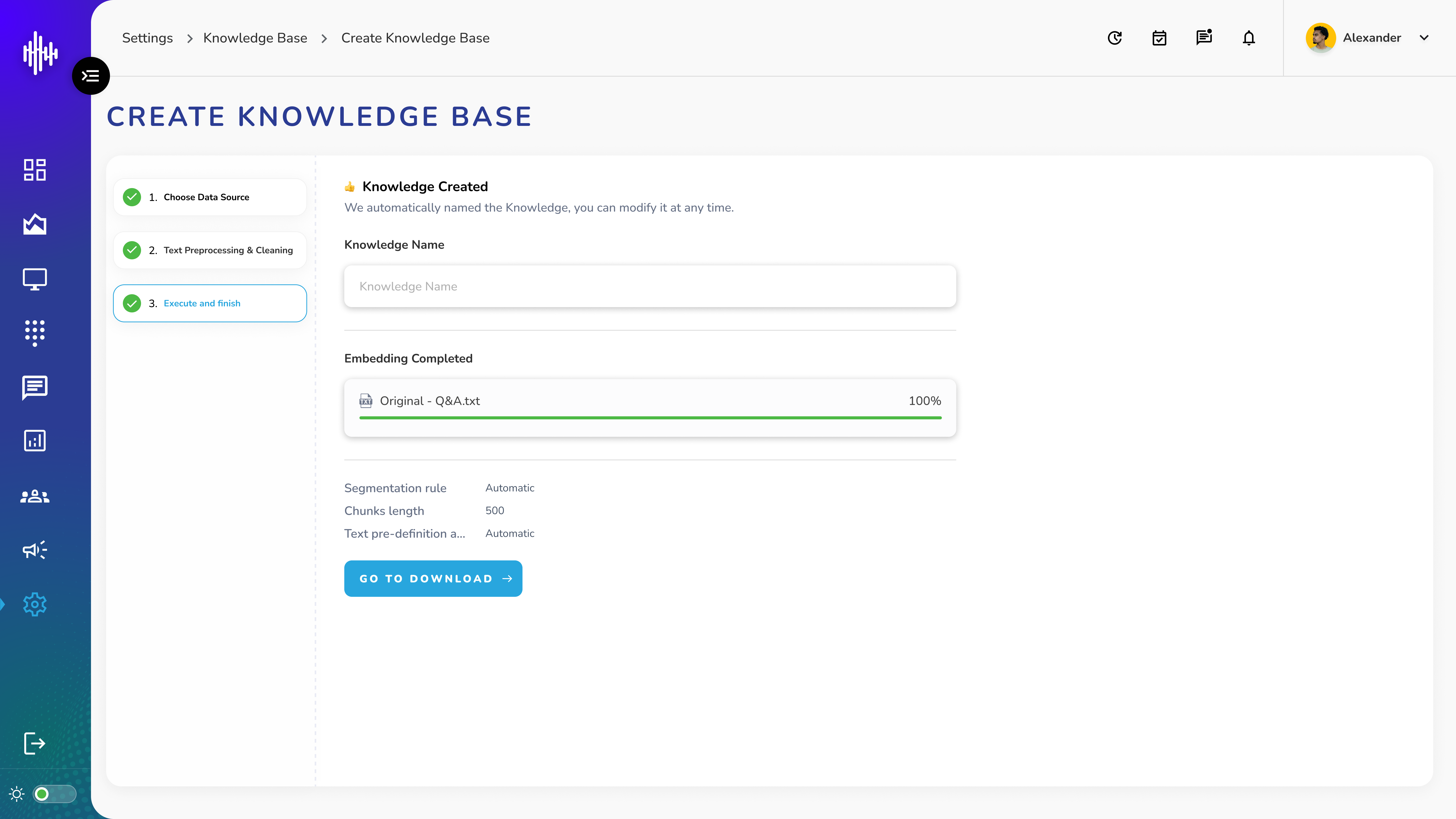 Knowledge Base - Add Step 3